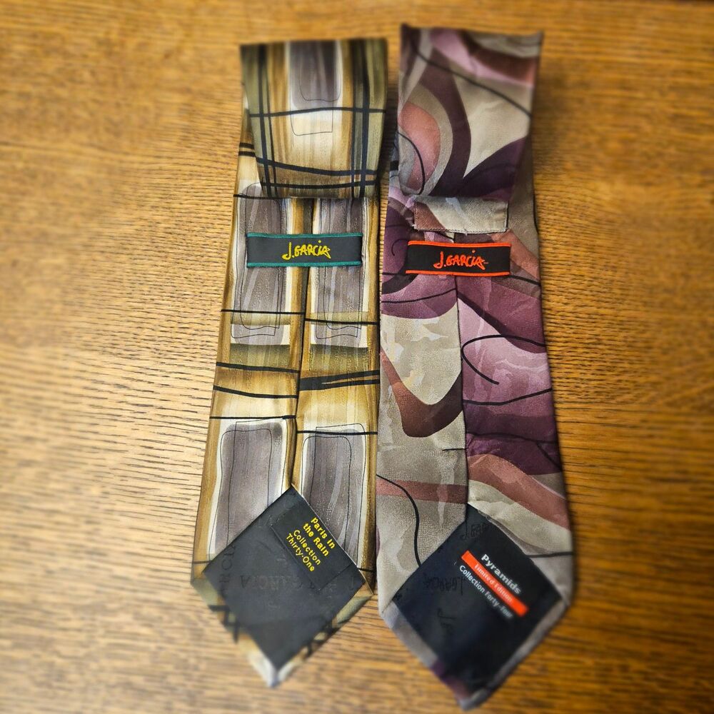 2 Jerry Garcia Silk Neckties Collectors 31 and 44 Ties Abstract Congress Famous